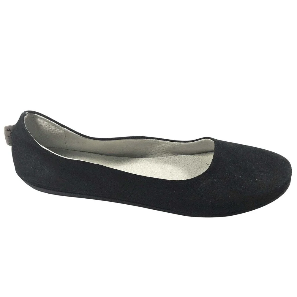 French Sole FS/NY Size 12 Women's Sloop Ballet Flat, Classic Black Suede NNT
